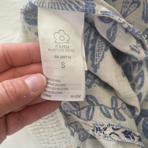FARM Rio Blue and White Floral Jumpsuit - Size S - Picture 10 of 11